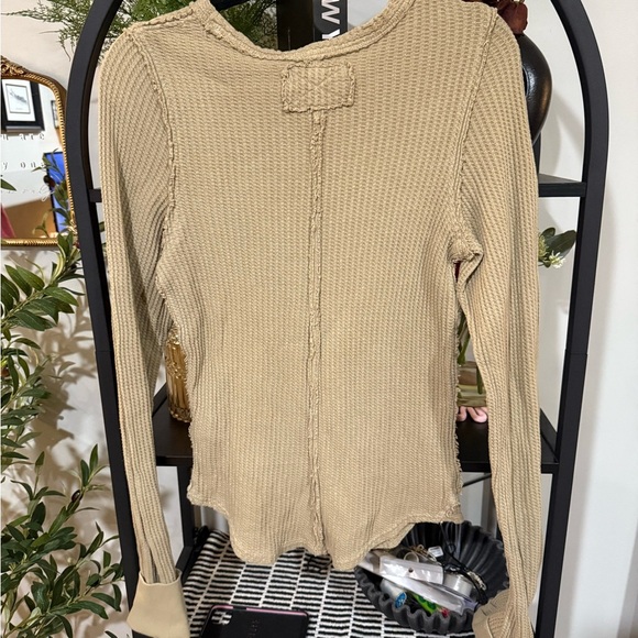 We The Free Tan Ribbed Long Sleeve Top size xs - Picture 8 of 8